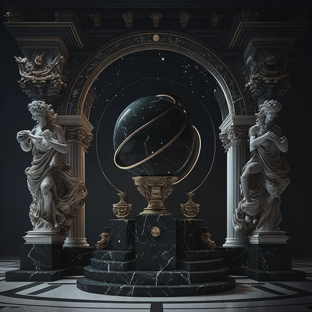 Sizam MYSTICAL BLACK MARBLE SPHERES LIBRA ZODIAC GREEK STAT 0297fa4e 9dcd 4ffd A21a 074819b84a1f